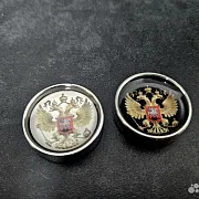 Комплект стальных фишек для нард «Герб России» — красивый подарок — фотография 3