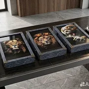 Нарды под стеклом «Лев» — оригинальный подарок — фотография 1