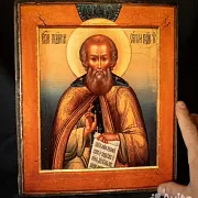 Икона "Святой Сергий Радонежский". Ручная работа — фотография 1