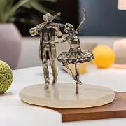 Композиция «Балерина и скрипач» из бронзы — фотография 1