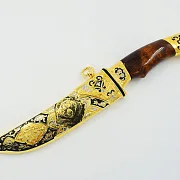 Нож «Медведь» №3 из контрастного дамаска — фотография 4