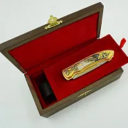 Дамасский складной нож «Волк и луна» — фотография 3