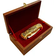 Позолоченный складной нож «Волк» №2 — фотография 5