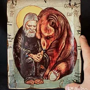Икона " Серафим Саровский" Старение — фотография 2