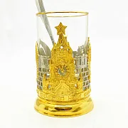 Латунный подстаканник «Кремлевские куранты» — красивый подарок — фотография 4