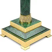 Настольная лампа из малахита и долерита с гравировкой — фотография 5