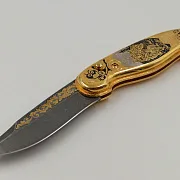 Дамасский нож «Рысь за зайцами» — фотография 3