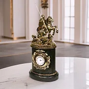 Подарочные бронзовые часы с Георгием Победоносцем, 130×70×310 мм — фотография 1